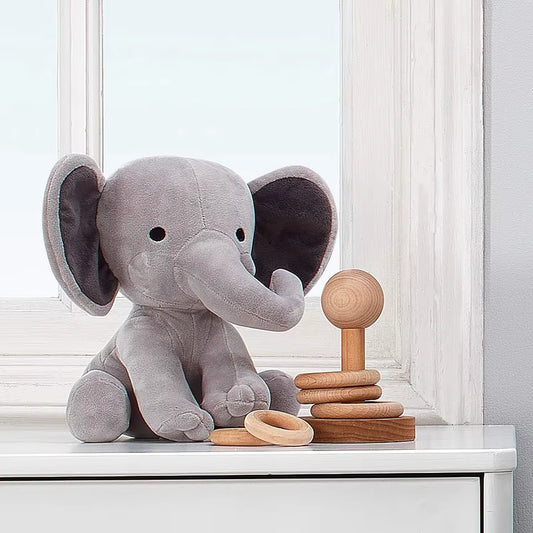 25Cm Gray Elephant Stuffed Plush Toys Kawaii Animals Soft Sleeping Stuffed Pillow Doll Plushie for Baby Room Decorative Gifts